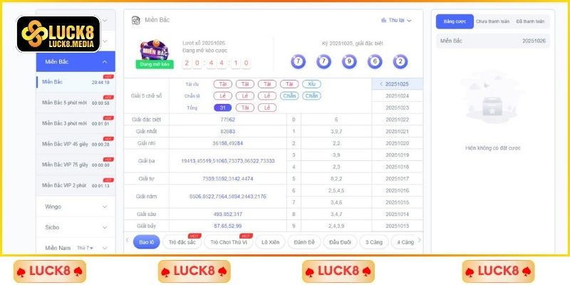 LUCK8 | Xổ Số Luck8 - Quay Số Trúng Thưởng Chốt Số Thả Ga 3 Sản phẩm quay thưởng đa dạng, phong phú